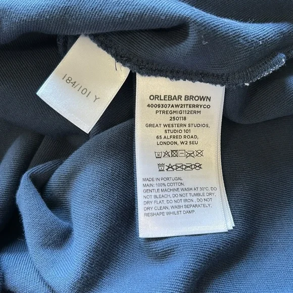 Orlebar Brown TERRY TOWELLING Polo Shirt Blue Tailored Resort Mens Sz M NEW - Picture 11 of 15